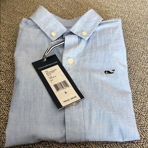 Vineyard Vines Light Blue Shirt with Whale Logo